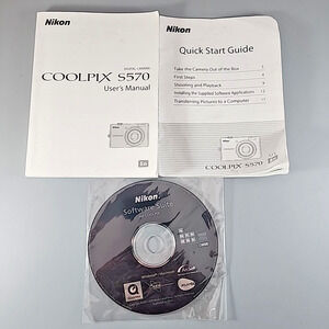 Nikon CoolPix S570 Digital Camera Guide Instruction Manual & Software Suite CD